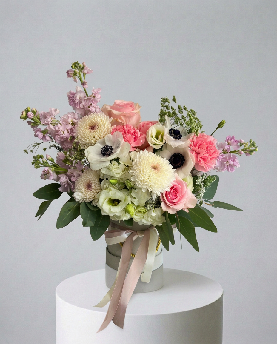 Blush Elegance Garden Bouquet Box