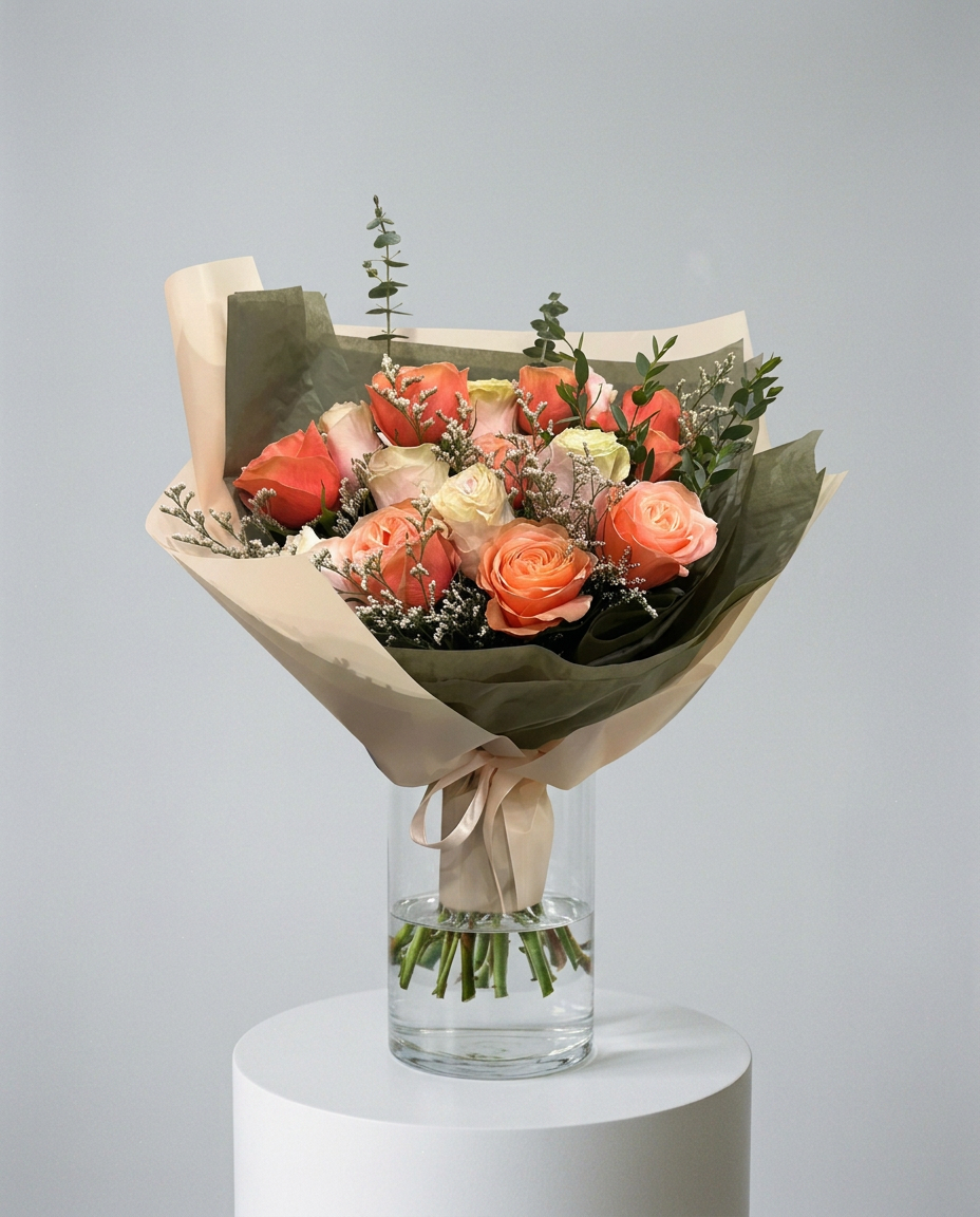Peach Rose Mix Bouquet