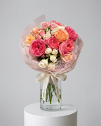 Pink & Peach Garden Rose Bouquet