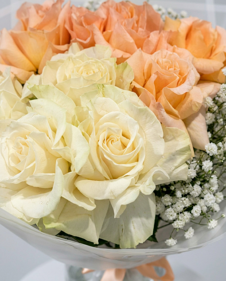 Peach Dream Rose Bouquet