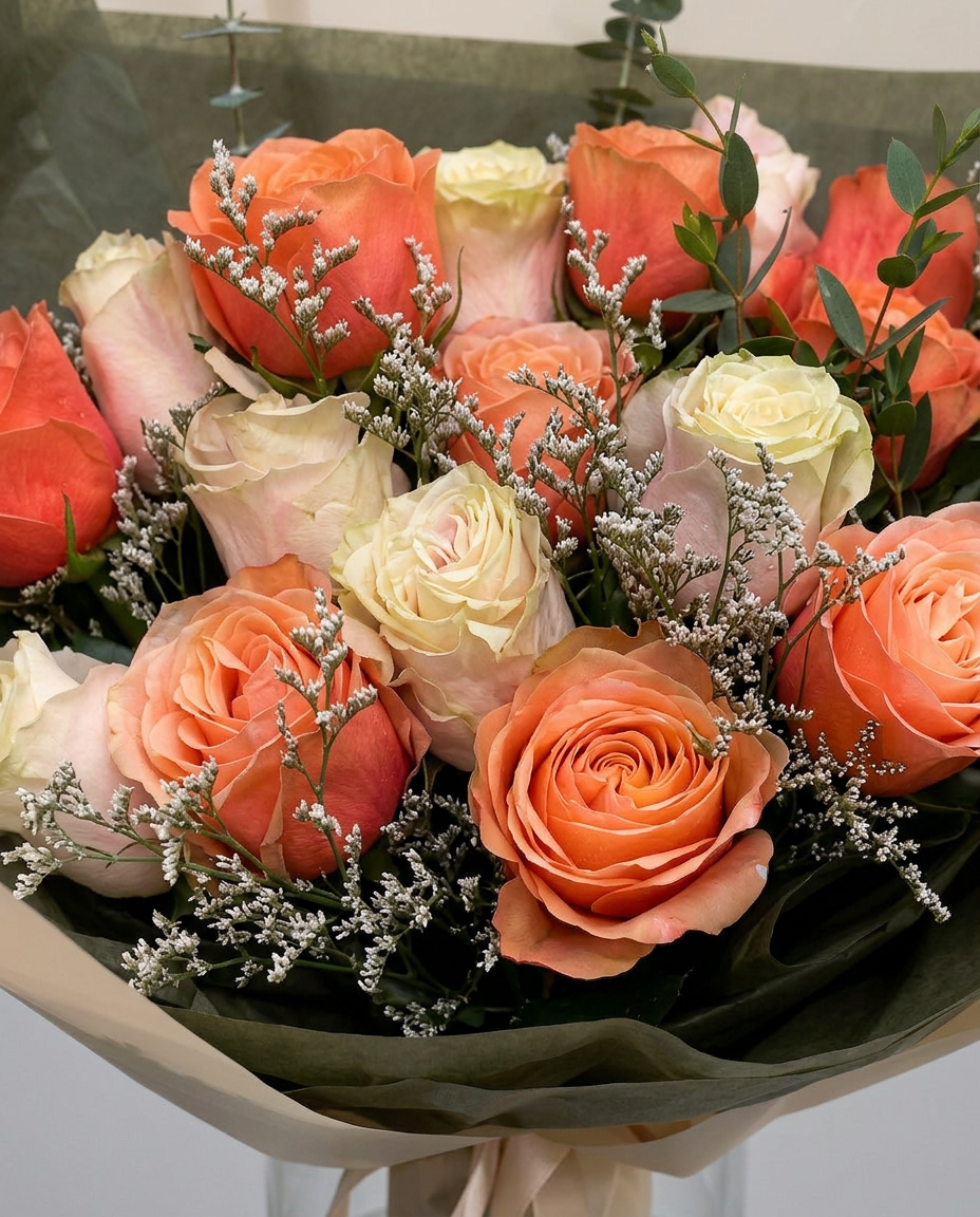 Peach Rose Mix Bouquet