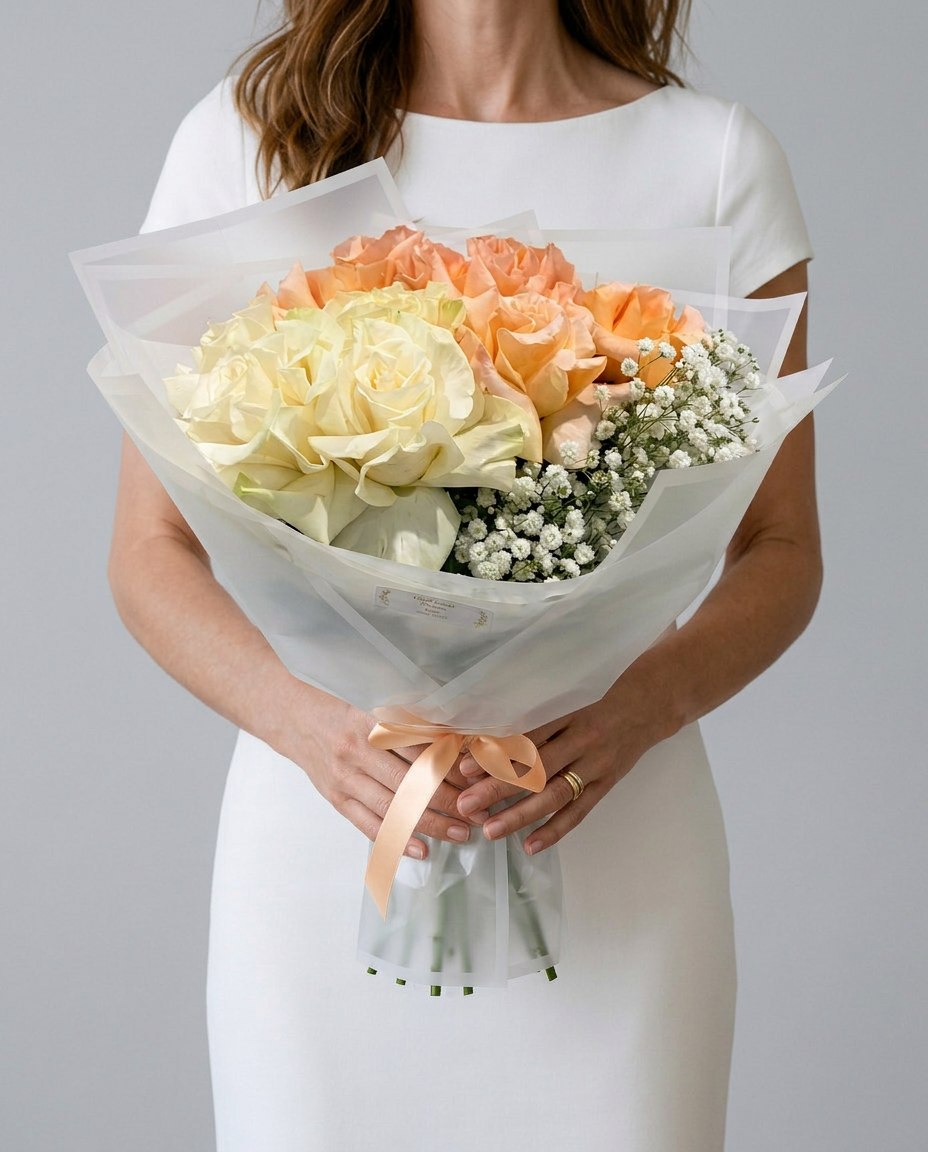 Peach Dream Rose Bouquet