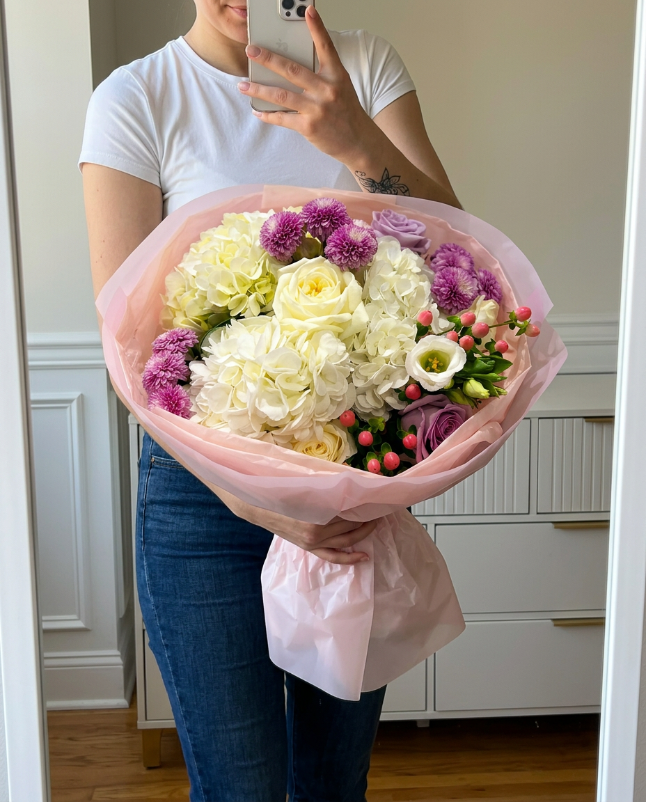 Hydrangea & Rose Garden Bouquet