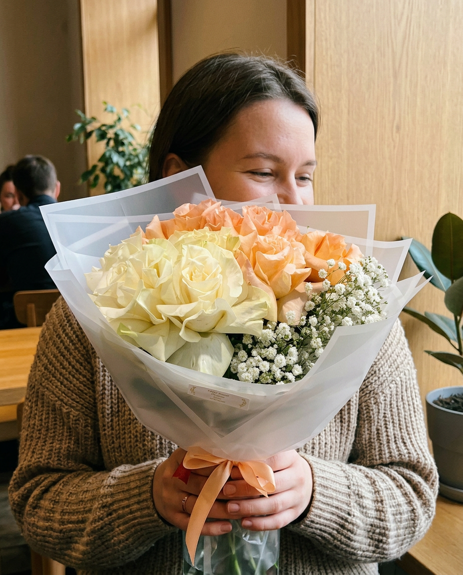 Peach Dream Rose Bouquet