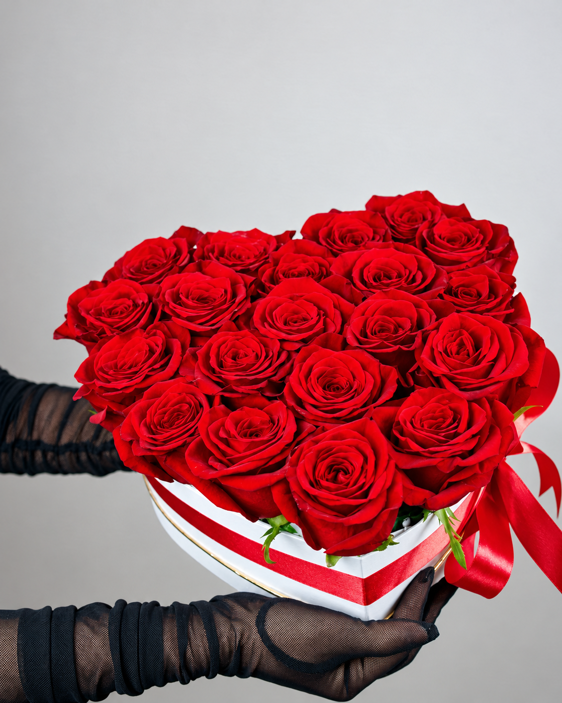 Heart Shaped Red Rose Box