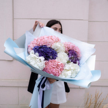 Delicate ball of hydrangeas