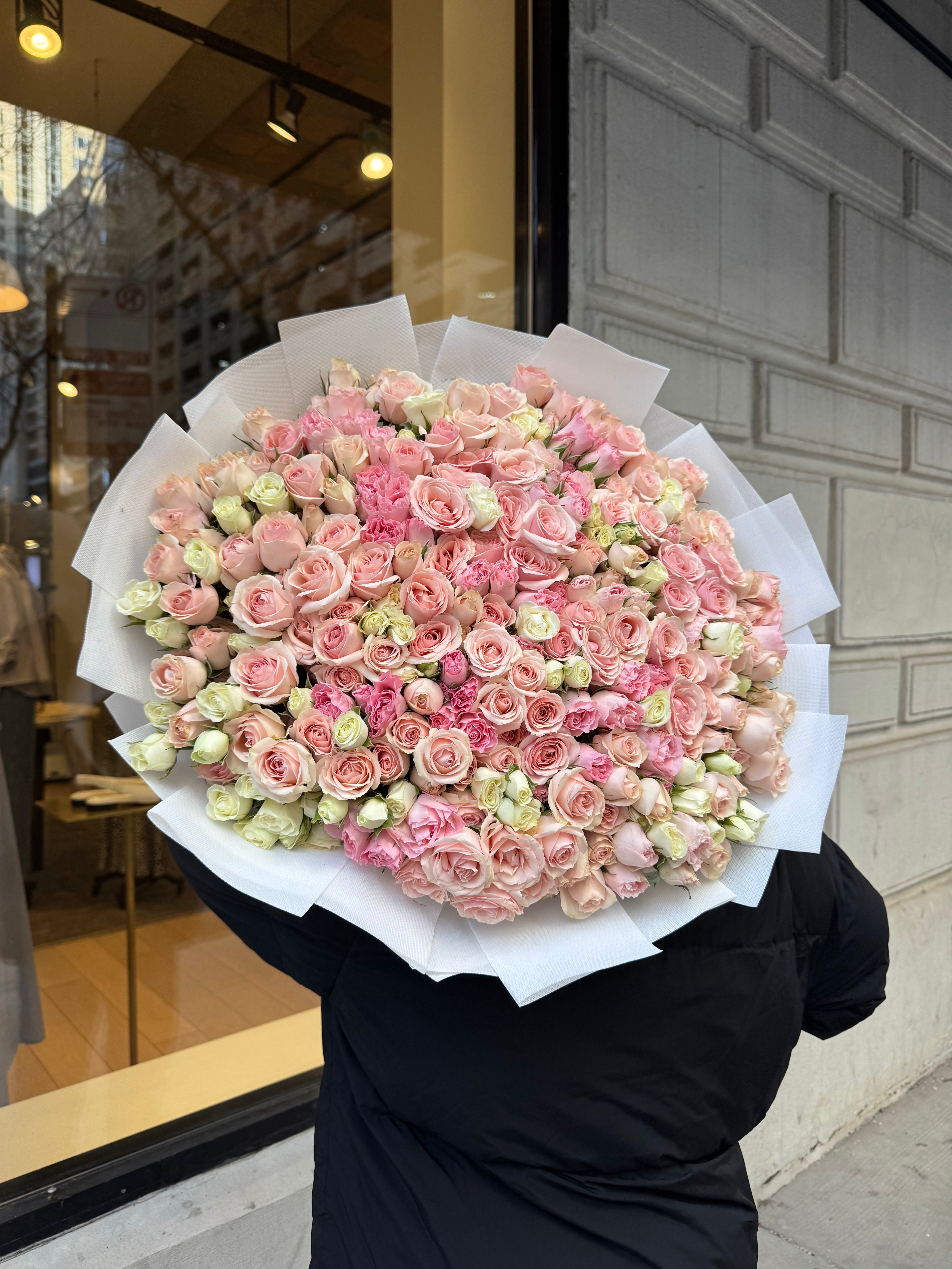 Blush Rose Statement rose arrangement by Gold Coast Flowers in Chicago