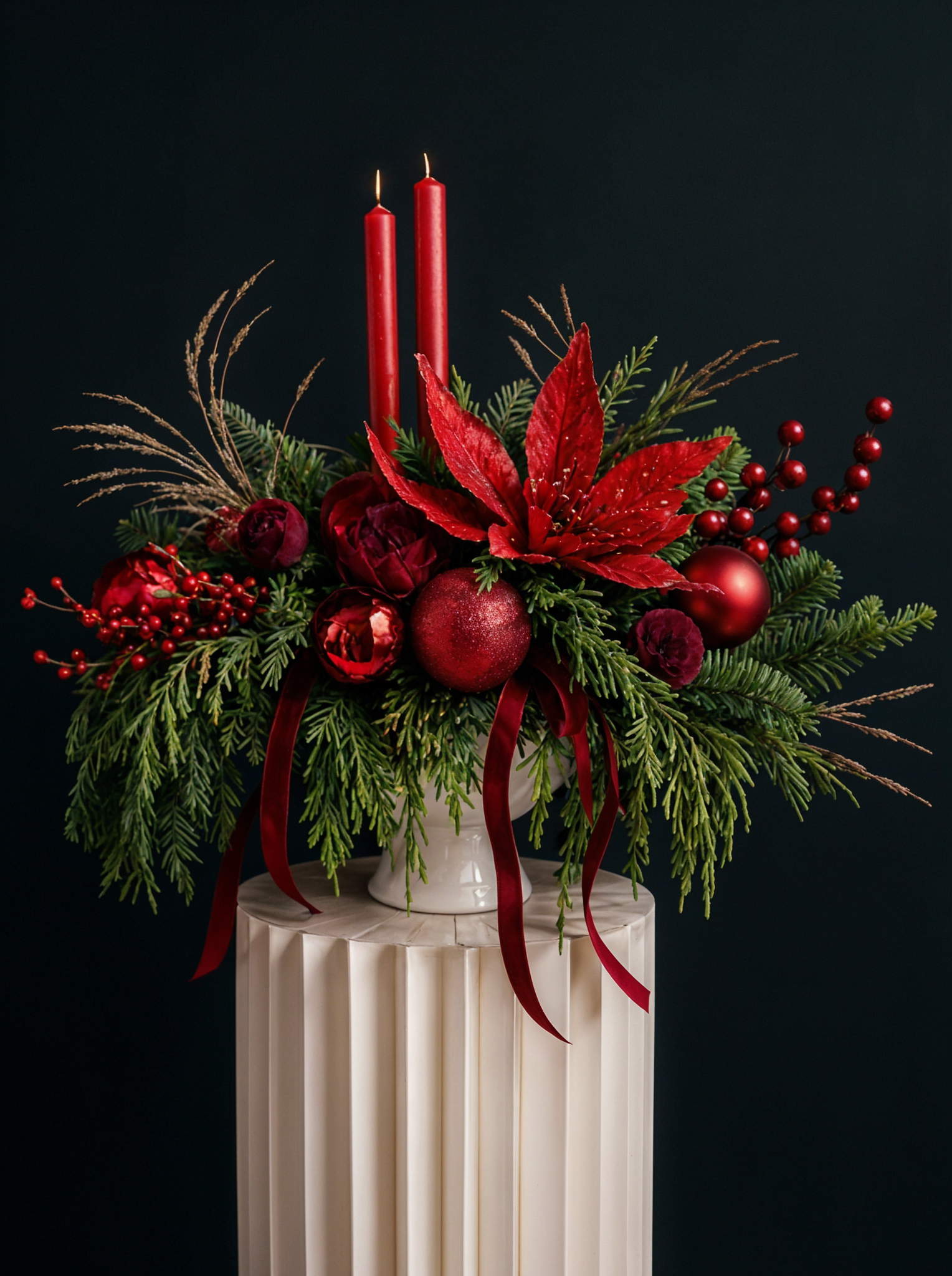 Crimson Noël Centerpiece