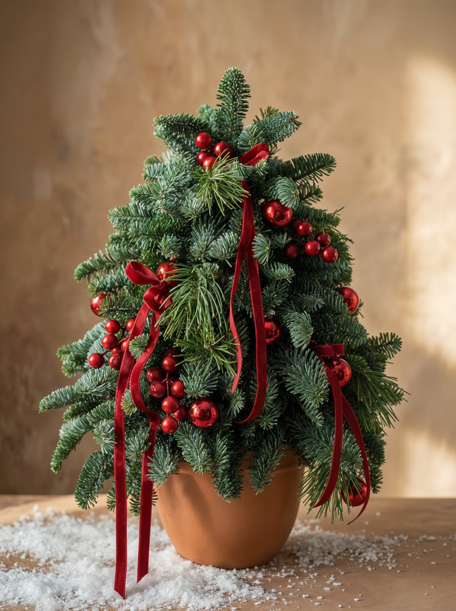 Classic Red Evergreen Tree
