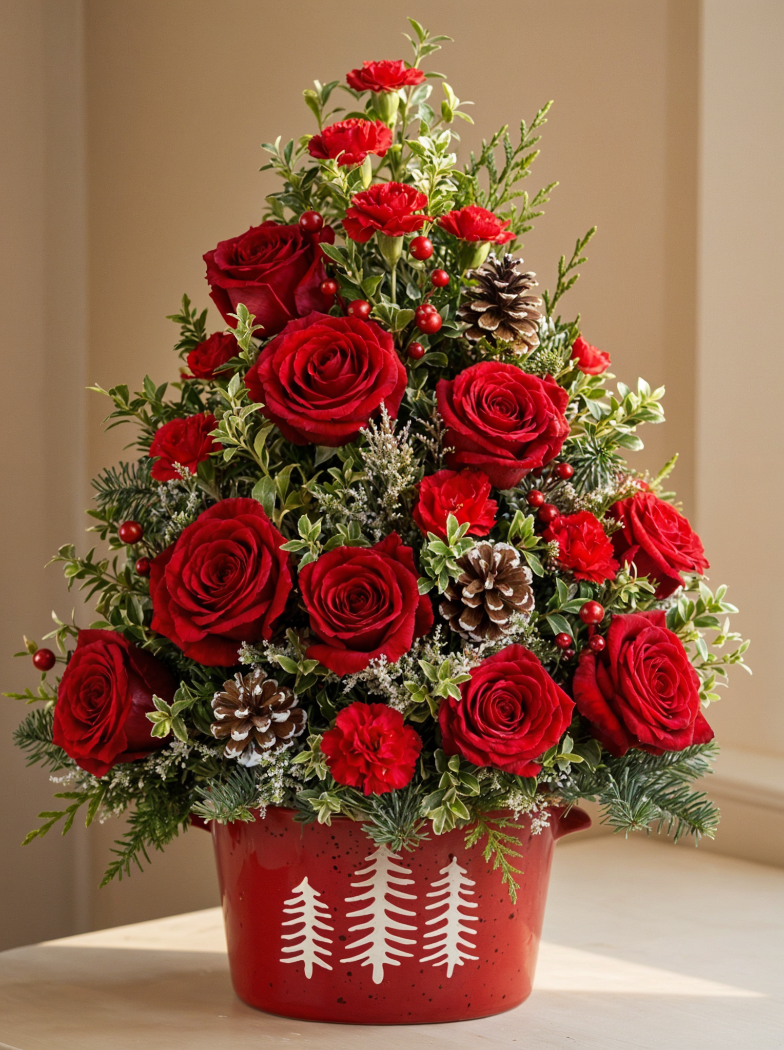 Crimson Rose Christmas Tree