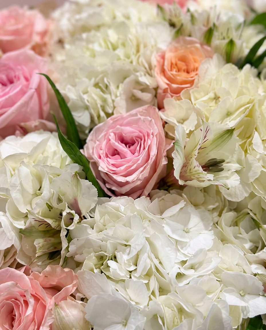 Ivory Blush Hydrangea Bouquet