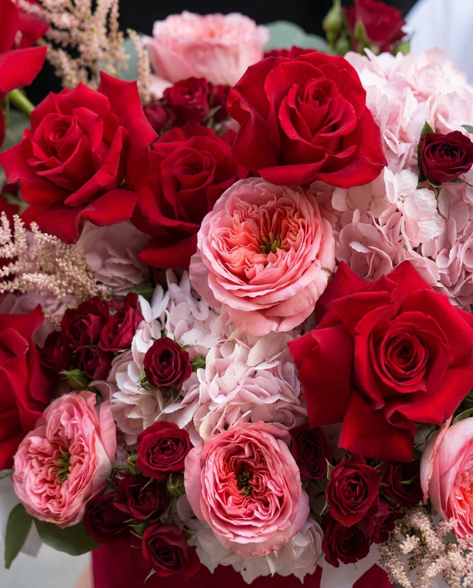 Passion Red & Pink Rose Hat Box