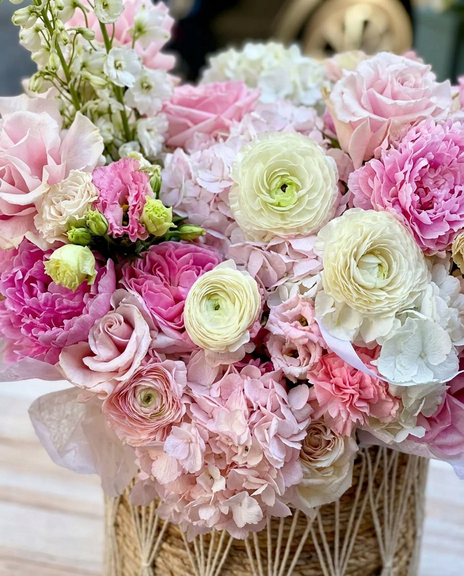 Paris Garden Basket Arrangement