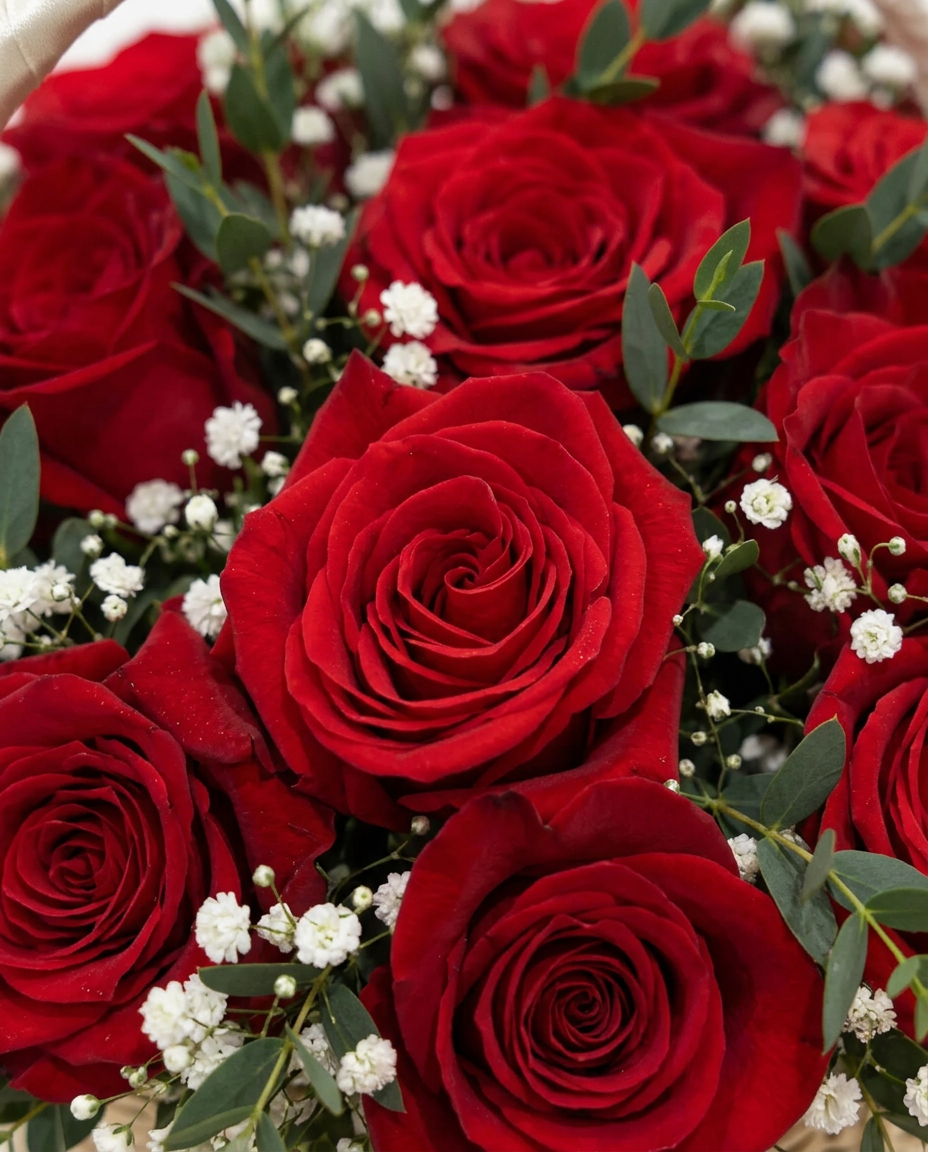 Red Rose Basket Arrangement