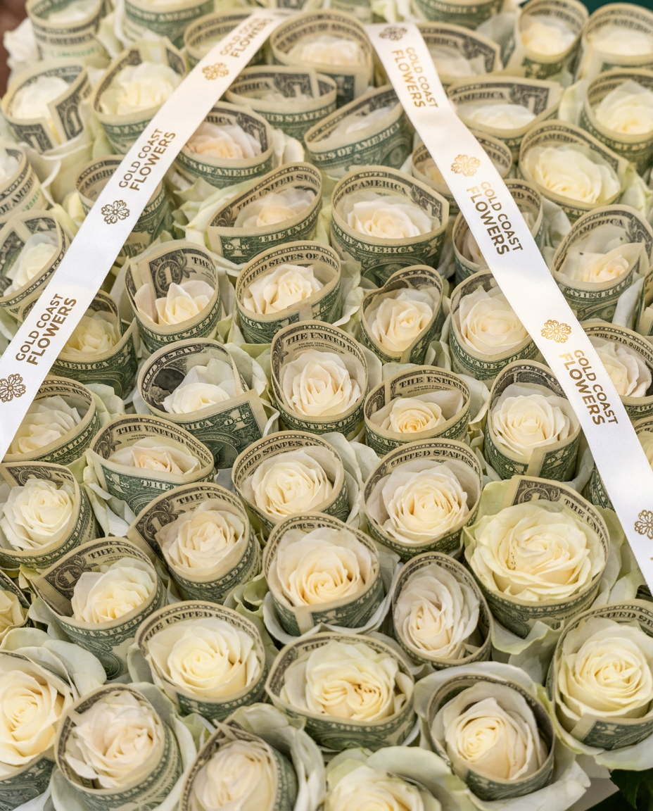 100 Long Stem White Roses Bouquet